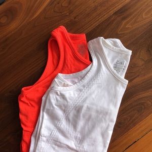 SIZE XL/14 ATHLETA GIRLS TANK (orange and white)